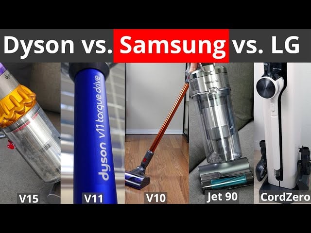 Dyson V15, V11, V10 vs. Samsung Jet 90, Jet 75 vs. LG CordZero A9