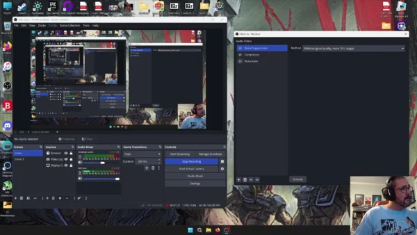 Corsair VOID v2 MAX WIRELESS Gaming Headset Mic Test PC Using OBS With and Without Filters