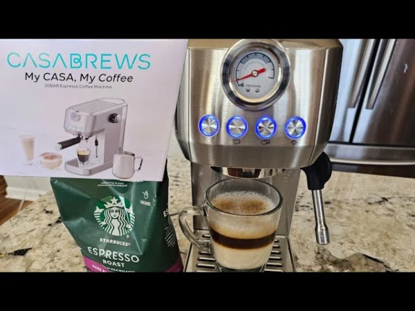 Casabrews 3700GENSE Espresso Coffee Machine 20 Bar Compact Espresso Maker With Milk Frother