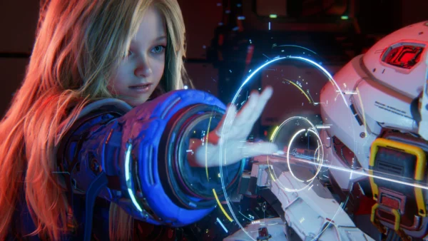 Pragmata’s blend of hacking and action makes for an explosive, multi-layered kind of combat I didn’t know I needed