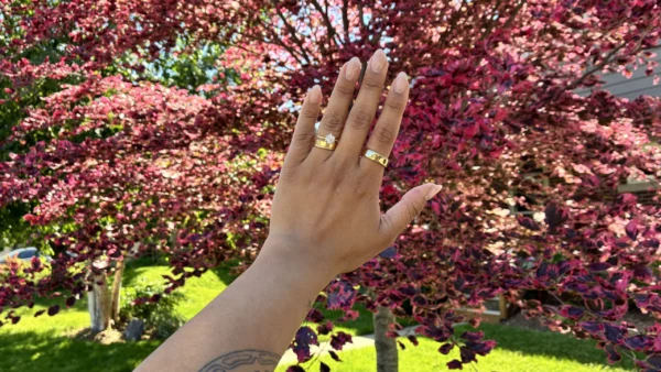 I just started testing the Oura Ring 5, and it's so thin I keep forgetting I'm wearing it